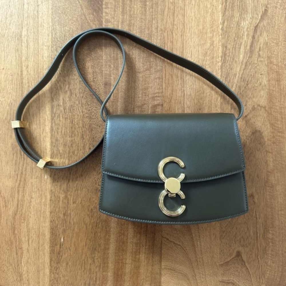 Cafune Small Pendulum Leather Crossbody Bag - Pine Green
